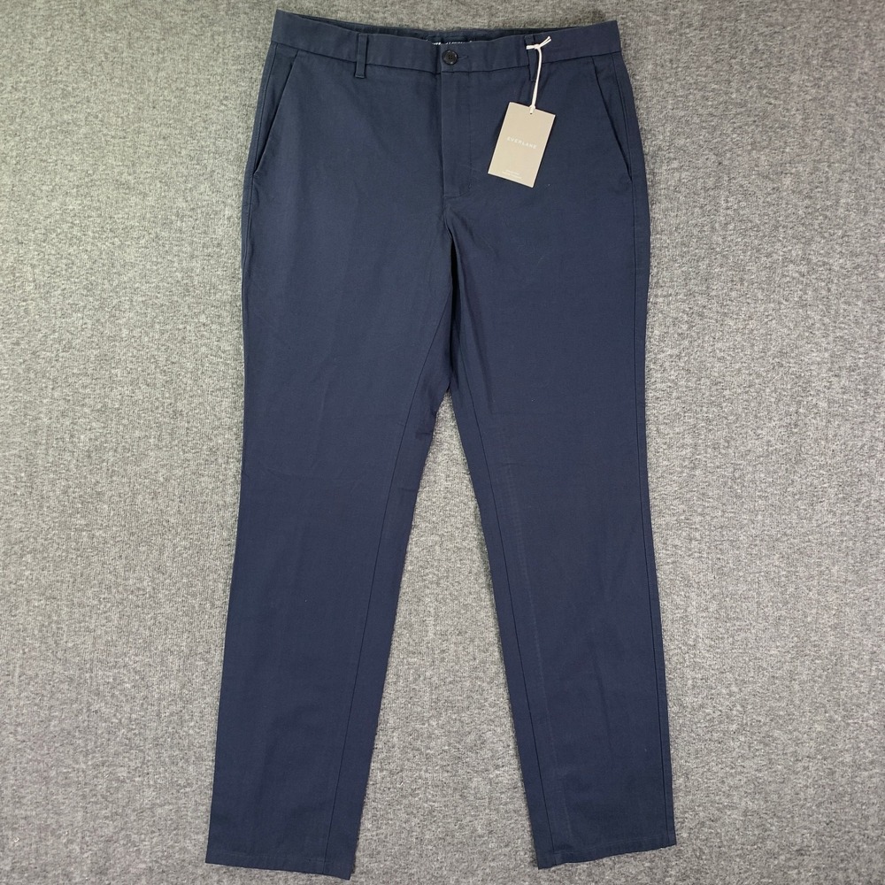 Everlane Pants Men 35x32 Slim Fit Navy Blue The Peeformance Chino Uniform NEW